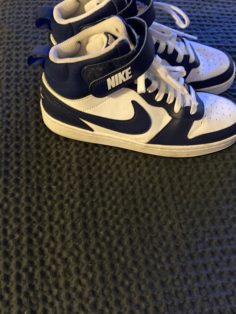 Nike Kids High-Top Sneakers in Navy and White